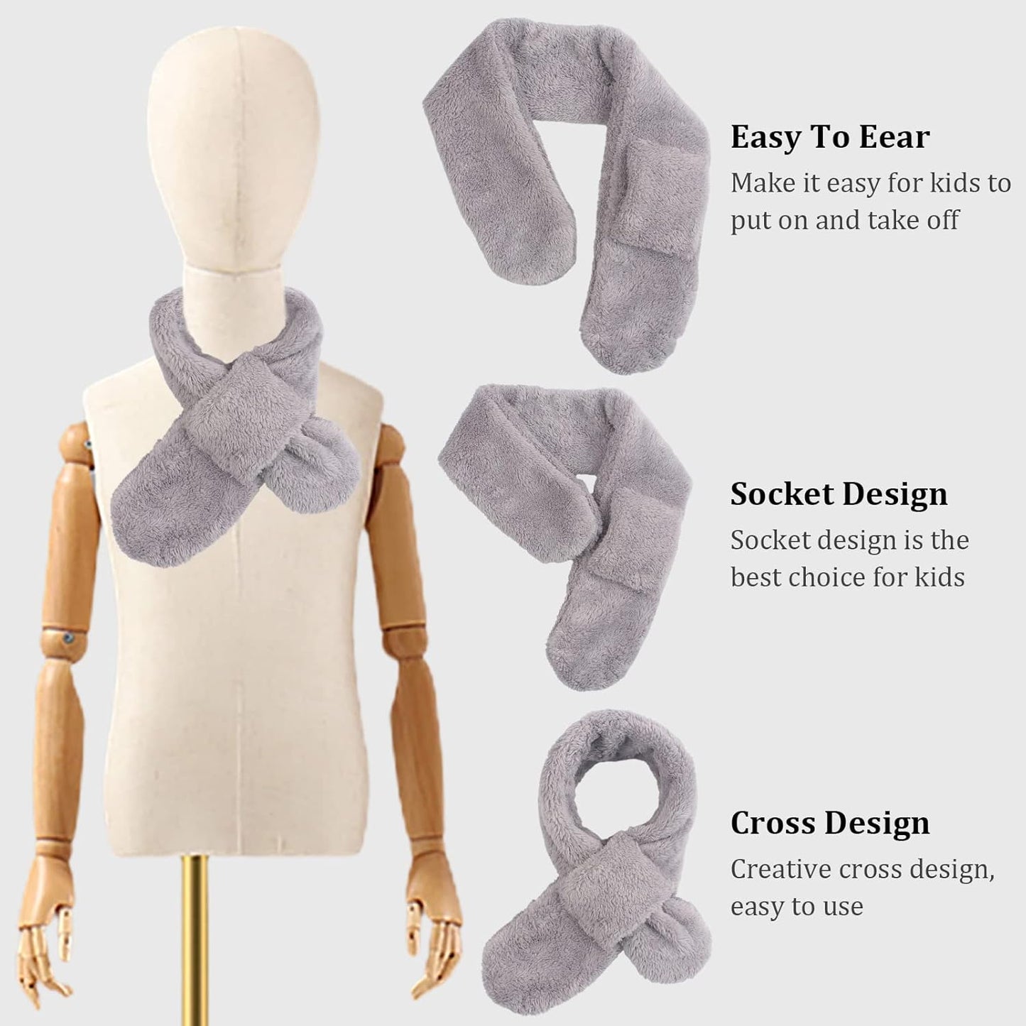 Fleece Kids Scarf - Warm Winter & Autumn Neck Warmer for Boys & Girls 1-6Y