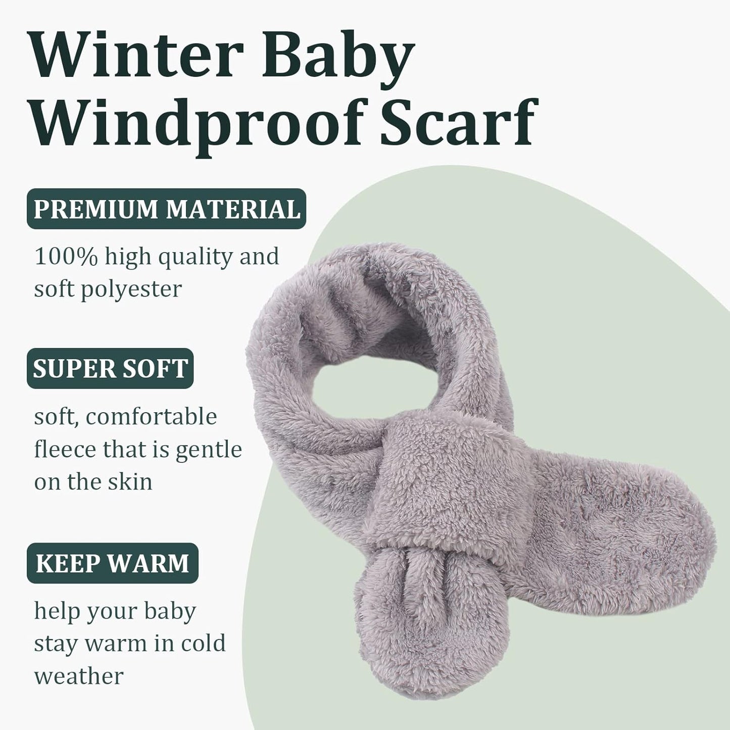 Fleece Kids Scarf - Warm Winter & Autumn Neck Warmer for Boys & Girls 1-6Y