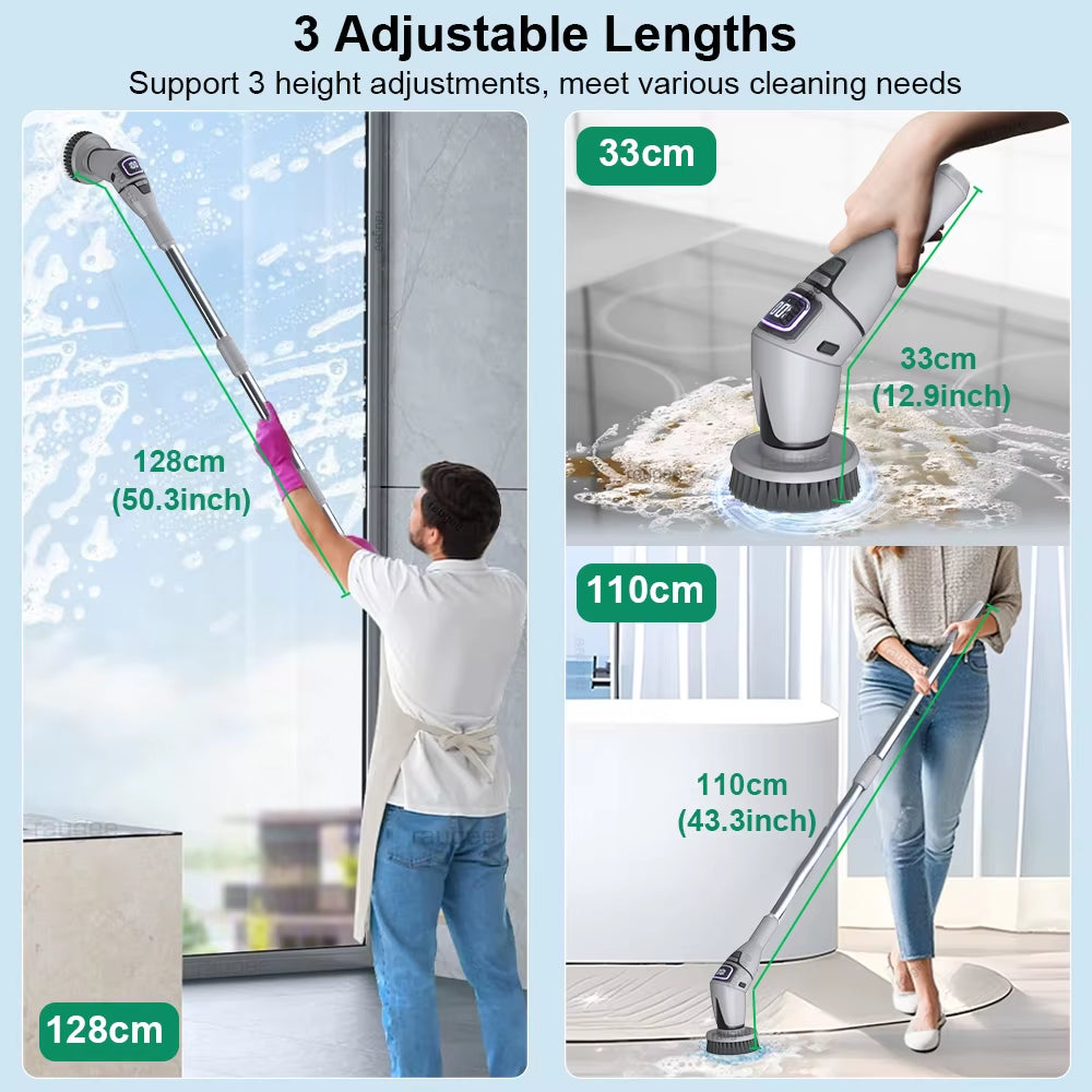 Electric Cleaning Brush 10In1 Multifunctional Wireless Spin Cleaning Brush for Bathroom Toilet Household Rotating Cleaning Brush