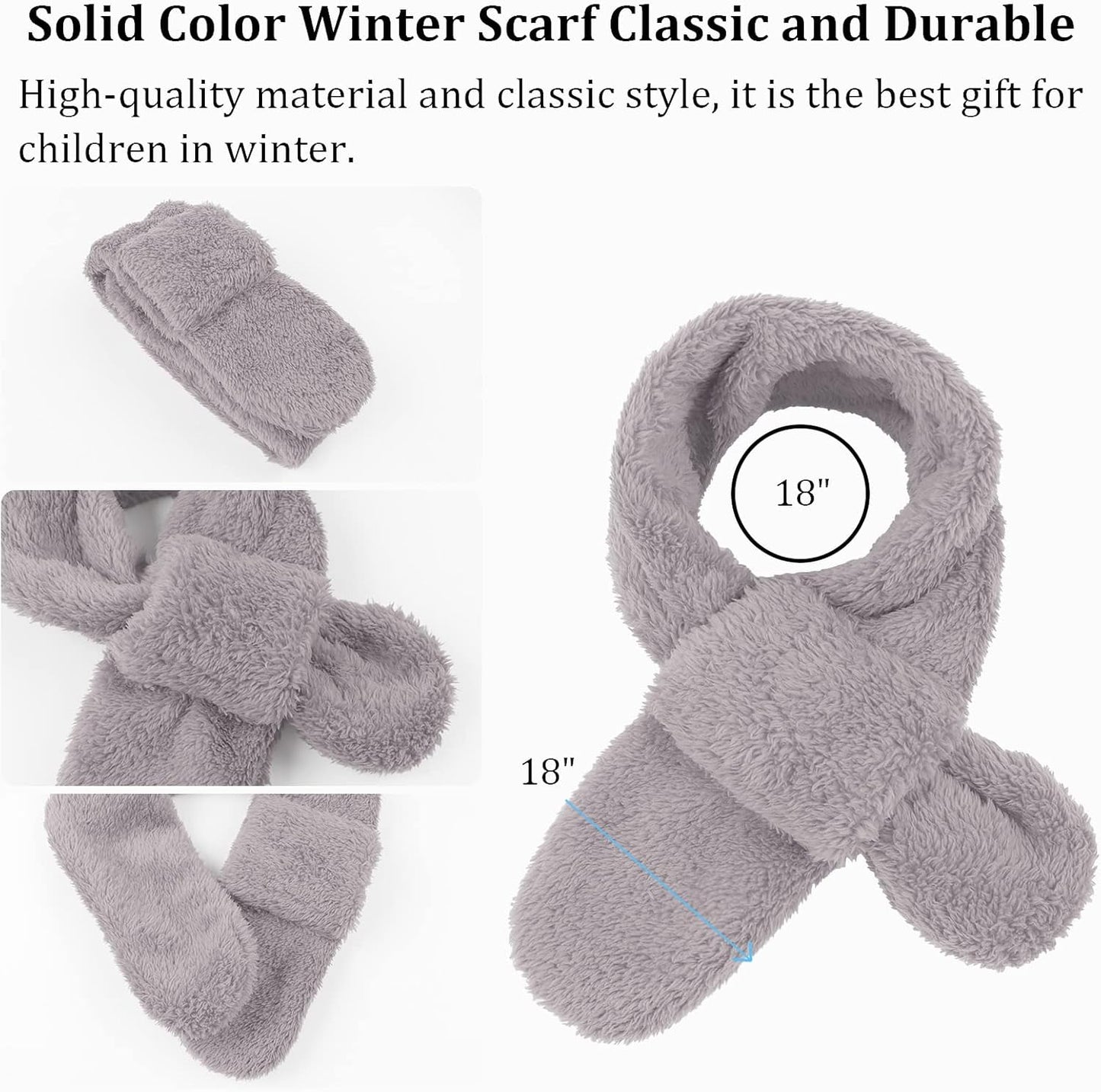 Fleece Kids Scarf - Warm Winter & Autumn Neck Warmer for Boys & Girls 1-6Y